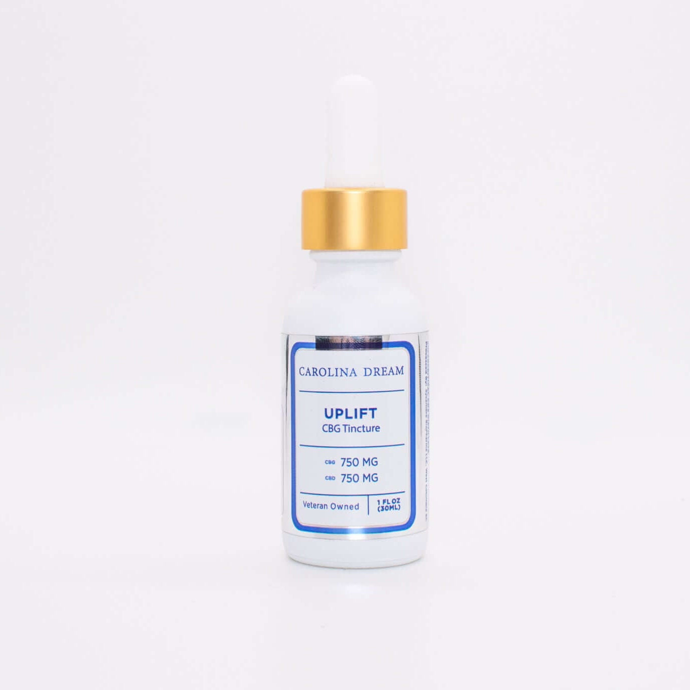 Uplift morning tincture bottle with 750mg CBD and 750mg CBG for focus and energy.