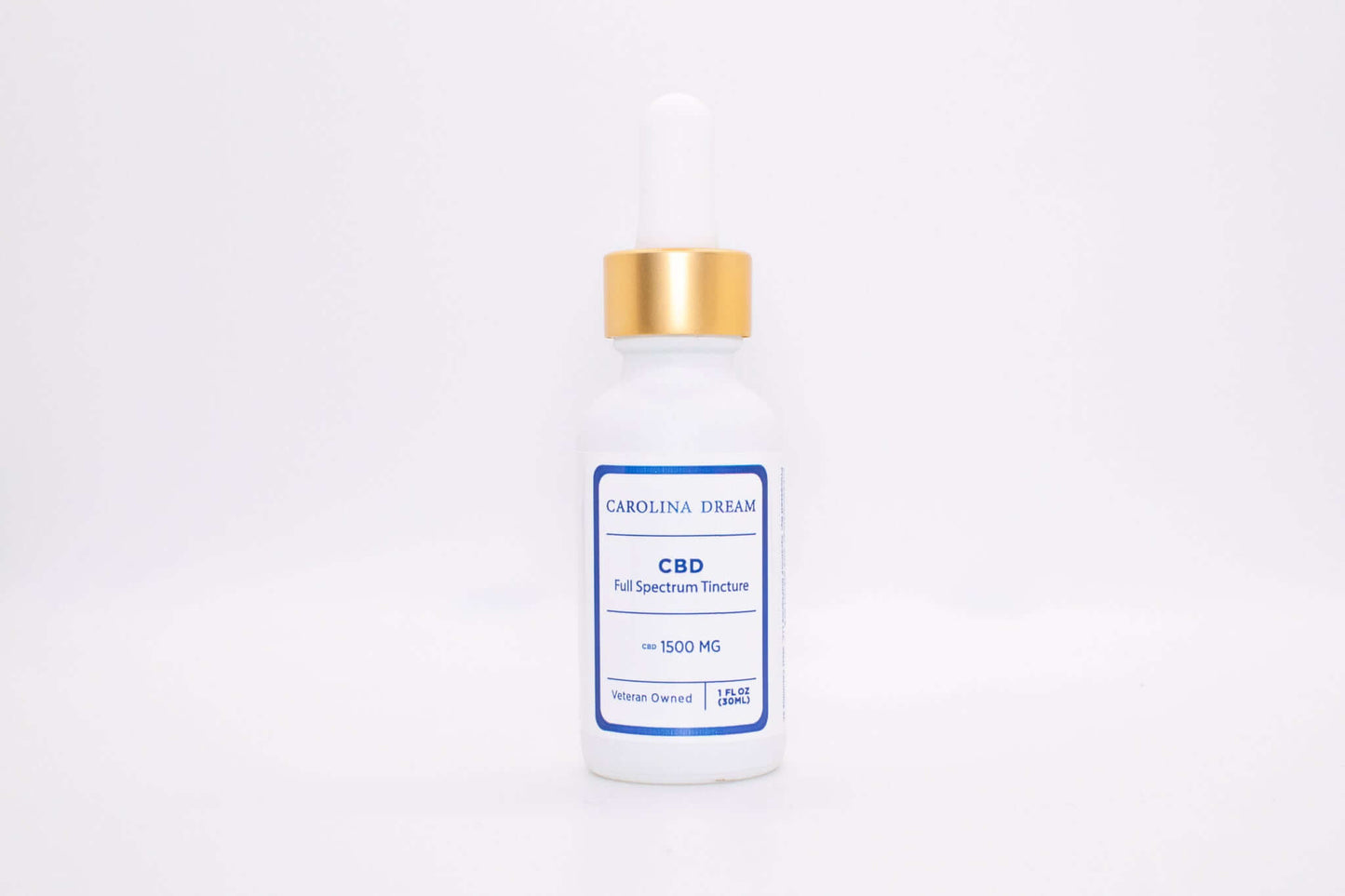Full Spectrum 1500mg CBD Tincture by Carolina Dream in a dropper bottle for wellness support.